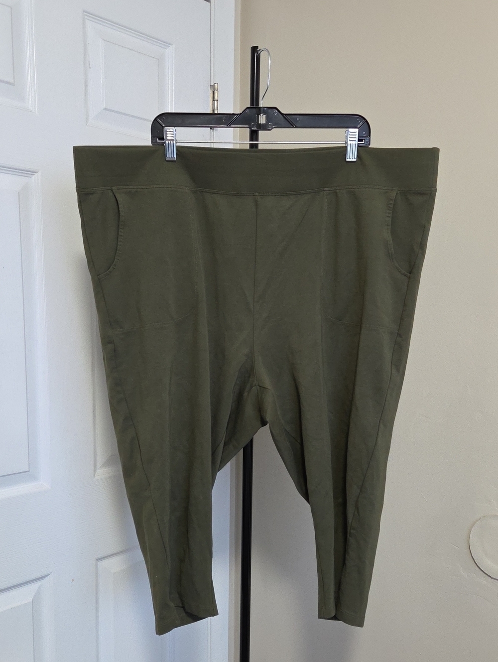 Penningtons Plus Size Olive Green Stretch Knit Joggers